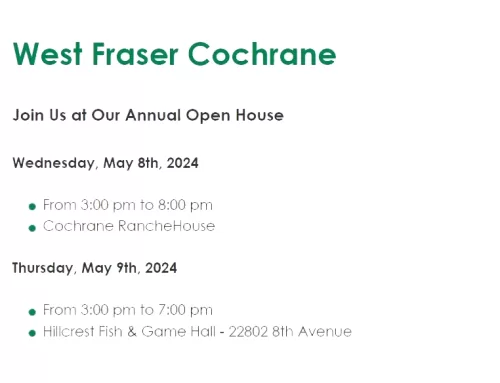 West Fraser Cochrane Annual Open House